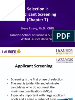 Week 8 - Selection I - Applicant Screening