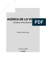 ACERCA DE LO VISUAL (PRIMERA APROXIMACIÓN)