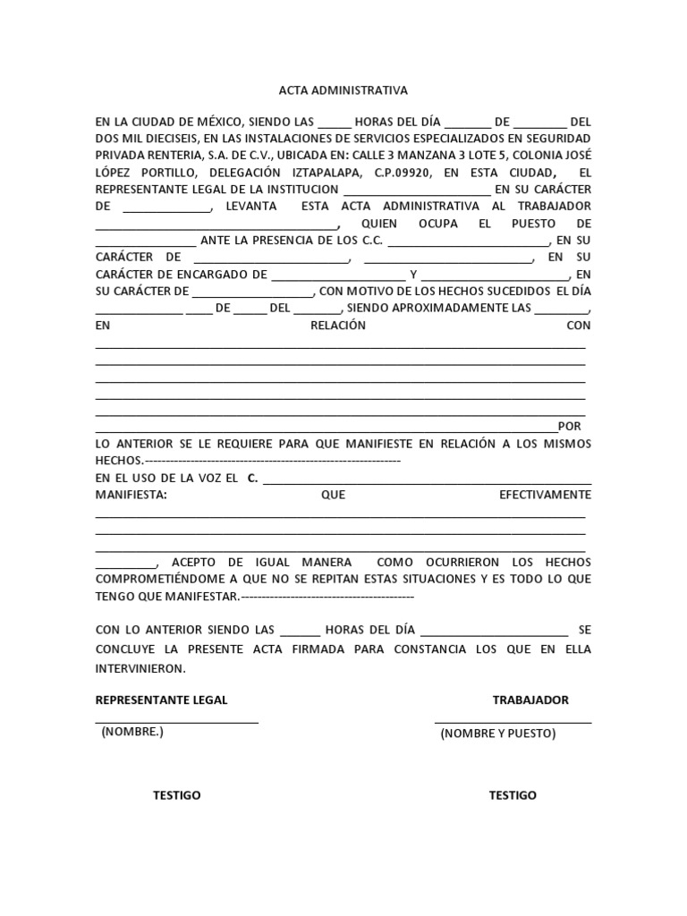 Acta Administrativa en Iztapalapa | PDF