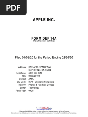 Apple Shareholders Meeting 2020