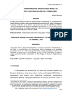 Linguagem, Conhecimento e Origem: Sobre A Ideia de Apresentação (Darstellung) em Walter Benjamin. BARROZO, Naiara.