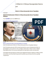 CIA Dokümanları Hitlerin 2. Dünya Savaşından Sonra Yaşadığını Söylüyor