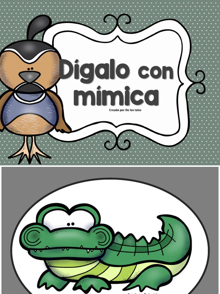 Animales en Mímica: Ejercicios Divertidos | PDF