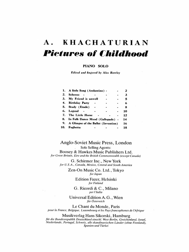 Album For Children 1 Aram Khachaturian | PDF