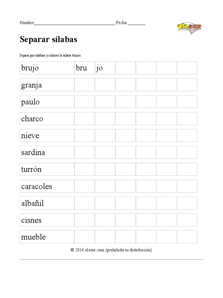 Separar Silabas | PDF