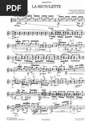 La Bicyclette Francis LAI Roland Dyens PDF | PDF