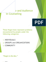 Clientele and Audience in Counseling