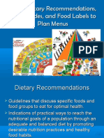 Dietary Recommendations Food Guides and Food Labels To Plan Menus PDF