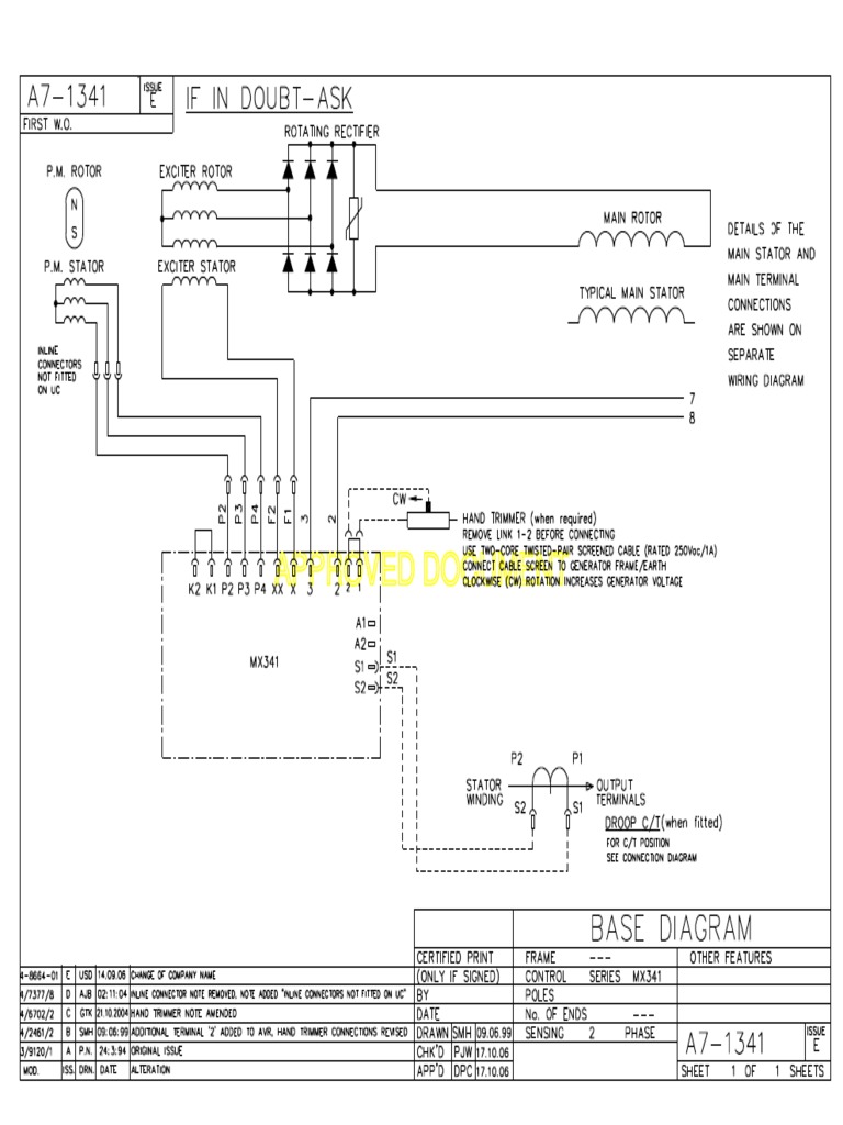 Newage Mx341 Voltage Regulator Wiring | PDF