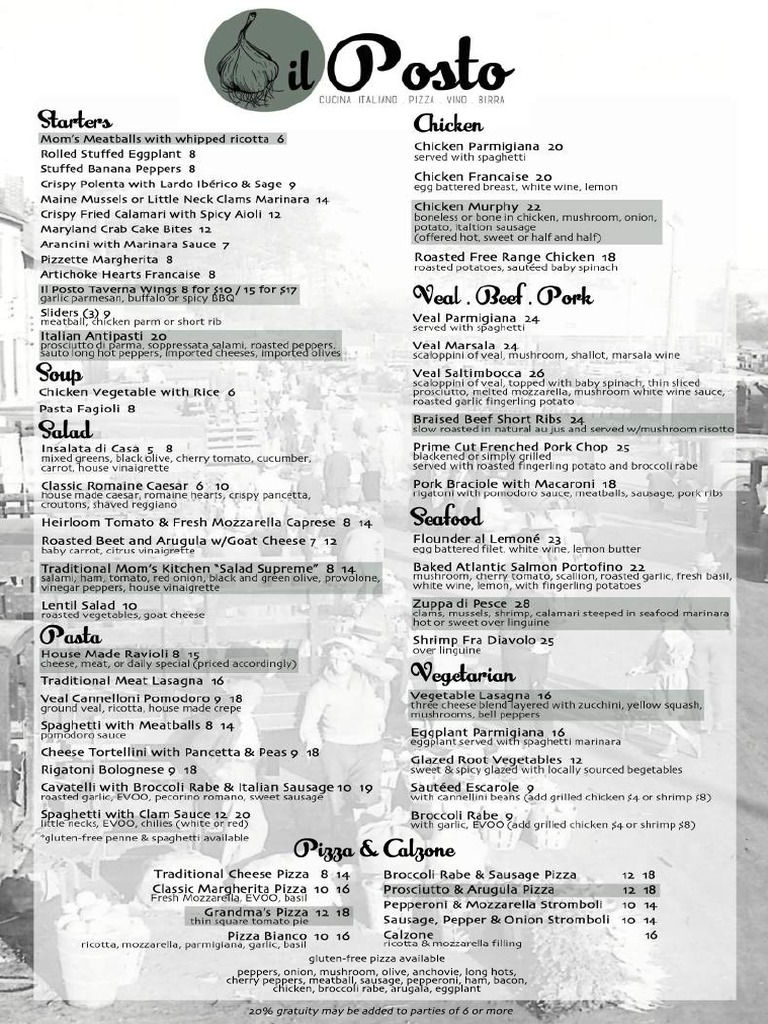 Posto Menu PDF | PDF | Anheuser Busch Brands | Italian Wine