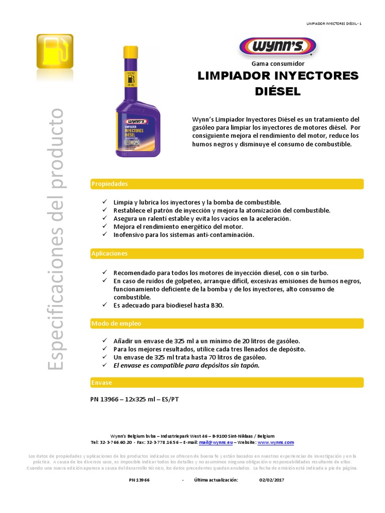 LIMPIADOR INYECTORES DIESEL 12/500