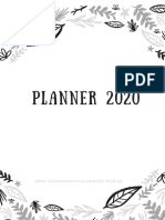 Planner 2020 Free para Imprimir - Pensamentos Valem Ouro