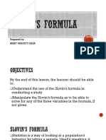 Slovins Formula