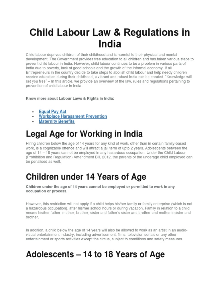Child Labour PDF | PDF | Child Labour | International Labour Organization