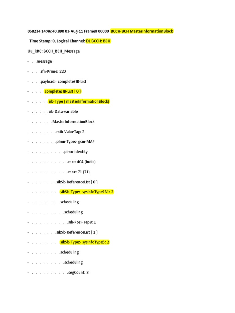 BCCH BCH Master Information Block | PDF