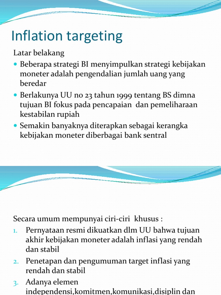 Inflation Targeting | PDF | Pengelolaan Keuangan & Uang