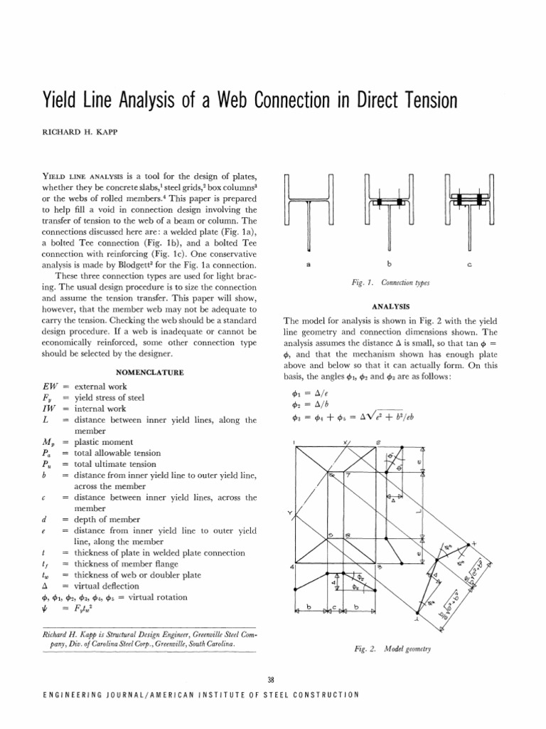 Yield Line Analysis for Steel Connections | PDF | Civil Engineering ...