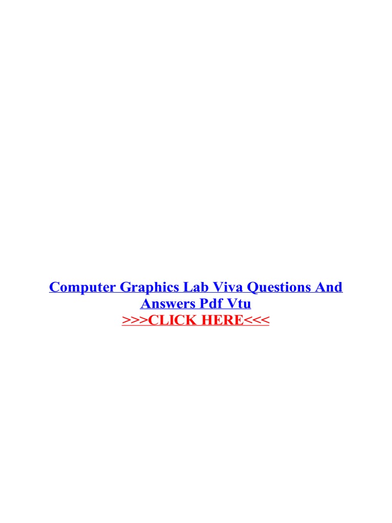 Computer Graphics Lab Viva Questions and Answers P PDF PDF Computer