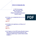 Data Structures - CS301 Fall 2011 Mid Term Paper