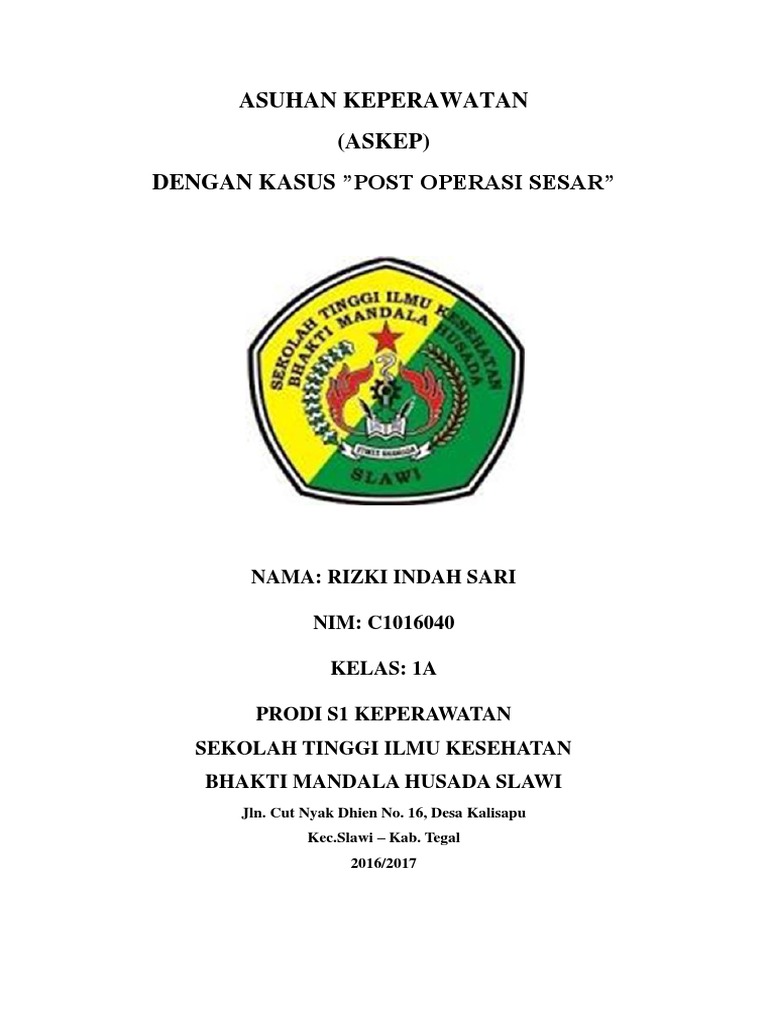 ASKEP Post Op Sesar | PDF | Pengembangan Diri | Kesehatan Holistik