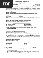 Model Papers English SSLC Karnataka 2020