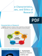 Lesson 3 Characteristics Processes and Ethics of Research