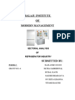 Balaji Institute OF Modern Management: Sectoral Analysis OF Refrigerator Industry