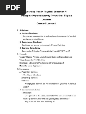 LESSON PLAN PE 6