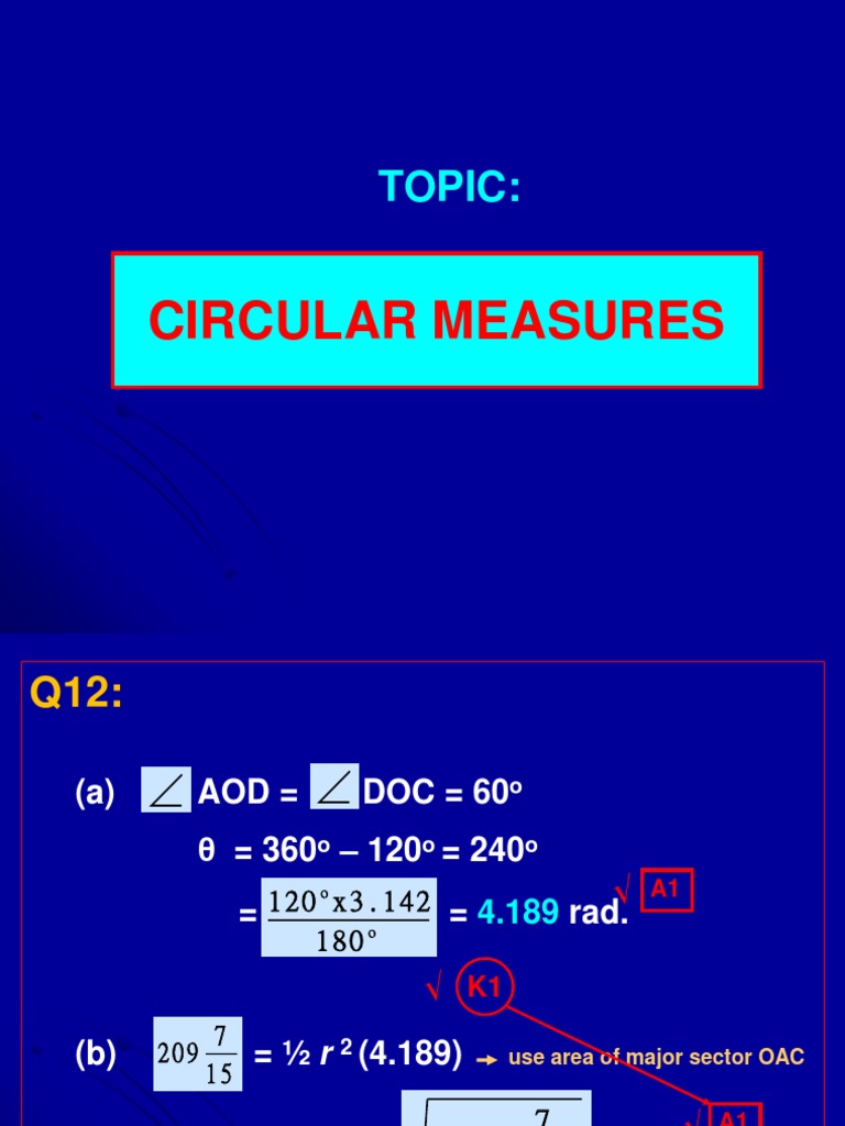 Circular Measures and Linear Law Analysis | PDF | Mathematical Objects ...