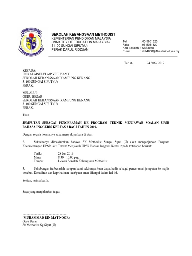 Surat Jemputan Ceramah Teknik Jawab Bahasa Inggeris Pdf