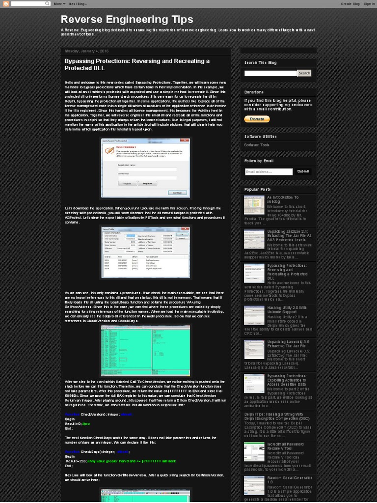 Reverse Engineering: DLL Bypass Guide | PDF | Password | Subroutine