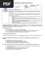 Evaluación de Ciencias Naturales La Fuerza