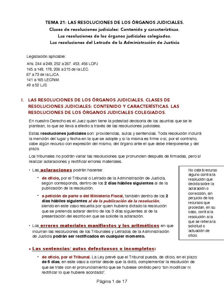 Clases de Resoluciones Judiciales | PDF | Sentencia (ley) | Res Judicata