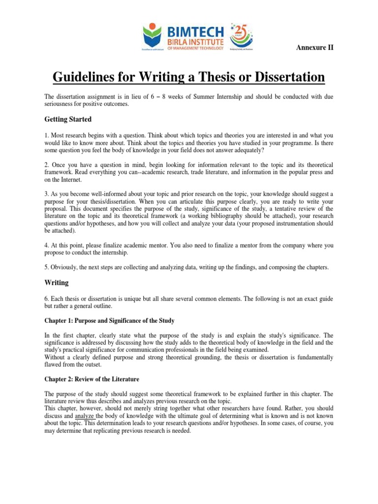 Guidelines For Dissertation-SIP  PDF  Data Analysis  Qualitative