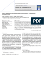 Neural Networks for Predicting Compressive Strength of Structural Light Weight Concrete