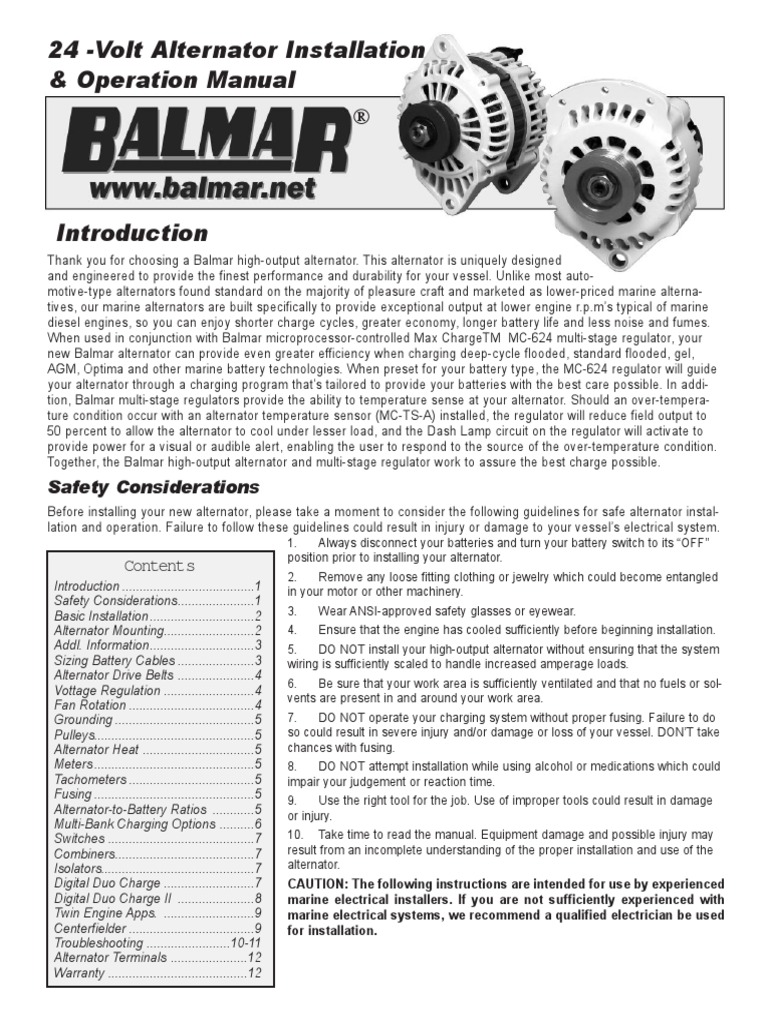 24V Alternator Manual PDF | PDF | Computers | Technology & Engineering