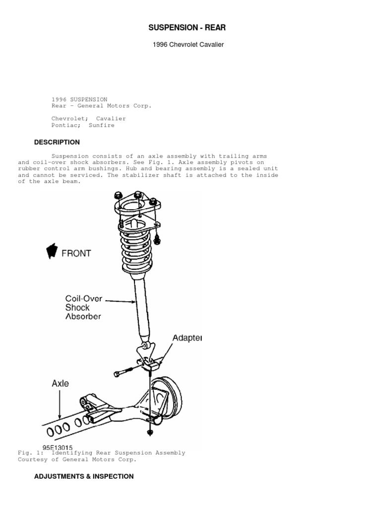 Suspension Rear CAVALIER | PDF | Axle | Nut (Hardware)