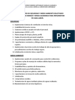 Requisitos Mínimos en Seguridad y Medio Ambiente Solicitados Por La Dirección de Energía y Minas Cajamarca para Implementar en Cada Labor