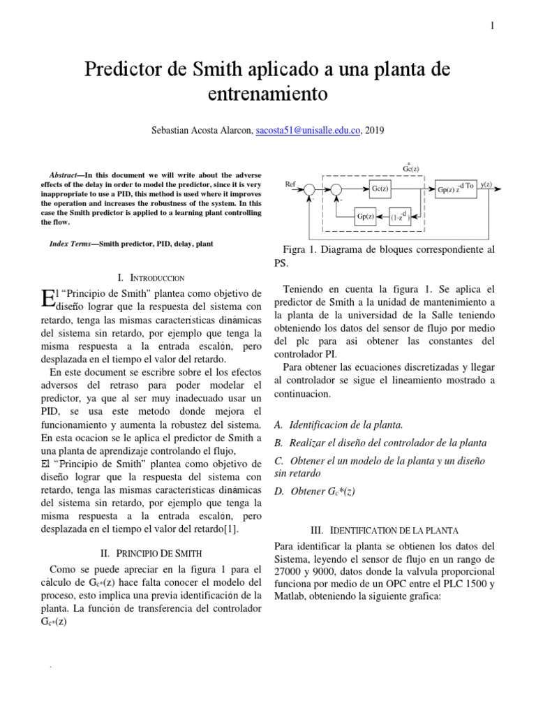 Predictor de Smith | PDF | Cibernética | Ciencia de sistemas