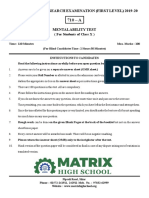 NTSE MAT Paper With Solution 2019-20 PDF