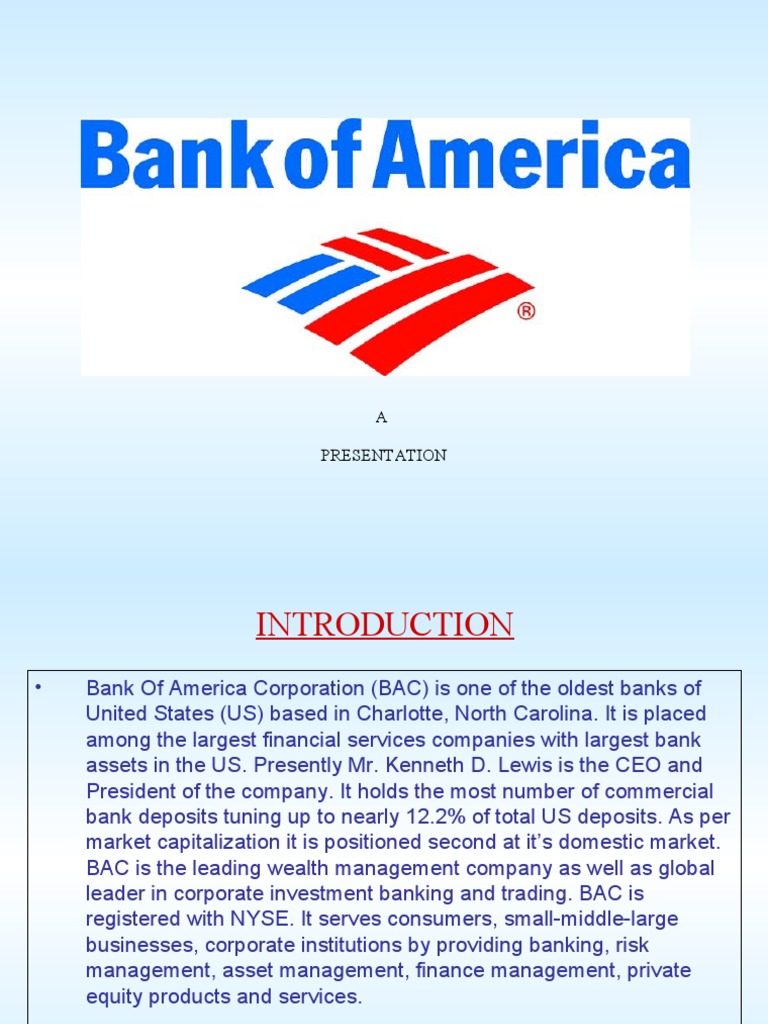A Presentation PDF Bank Of America Banks