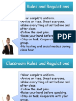 Classroom Rules and Regulations