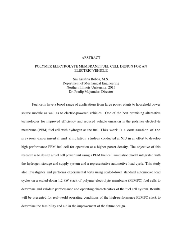 Proton Exchange Membrane Fuel Cell | PDF | Fuel Cell | Electrical ...