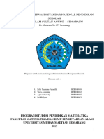 Laporan Observasi 8 Standar Nasuinal Pendidikan Di SMA Islam Sultan Agung 1 SEMARANG