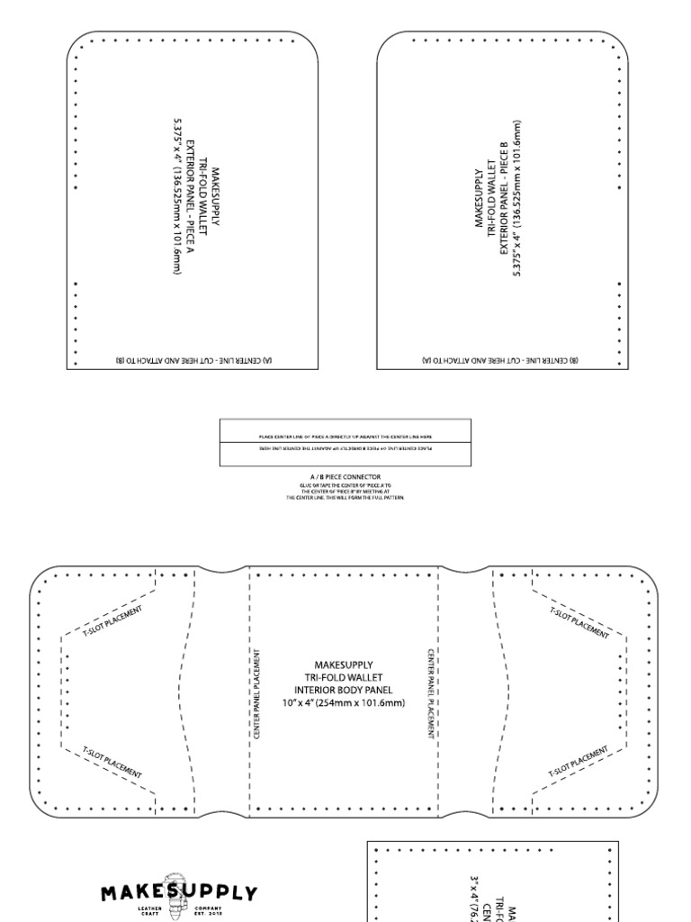 Makesupply Tri Fold Wallet Template Set Letter PDF PDF