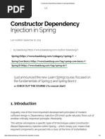 Constructor Dependency Injection in Spring