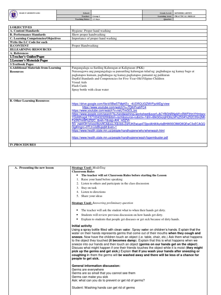 HANDWASHINGLESSONPLAN.docx Hand Washing Differentiated Instruction