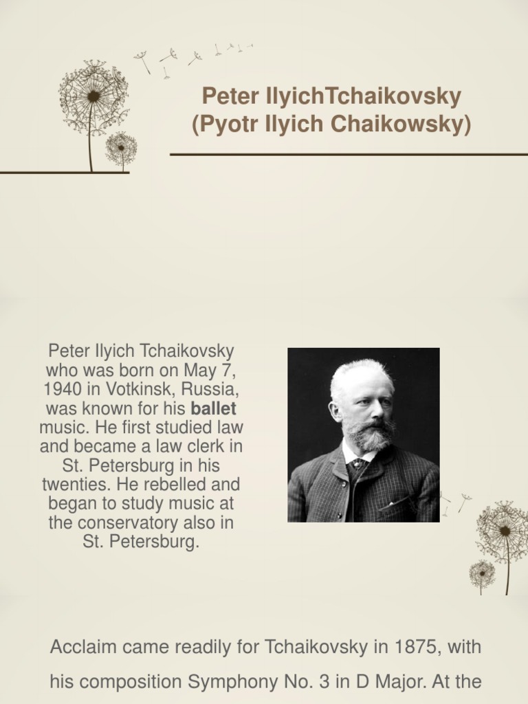 Peter IlyichTchaikovsky | PDF | Pyotr Ilyich Tchaikovsky | Classical Music