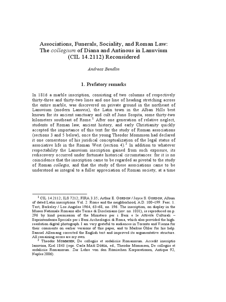 Associations Funerals Sociality and Roma PDF Funeral Roman Empire
