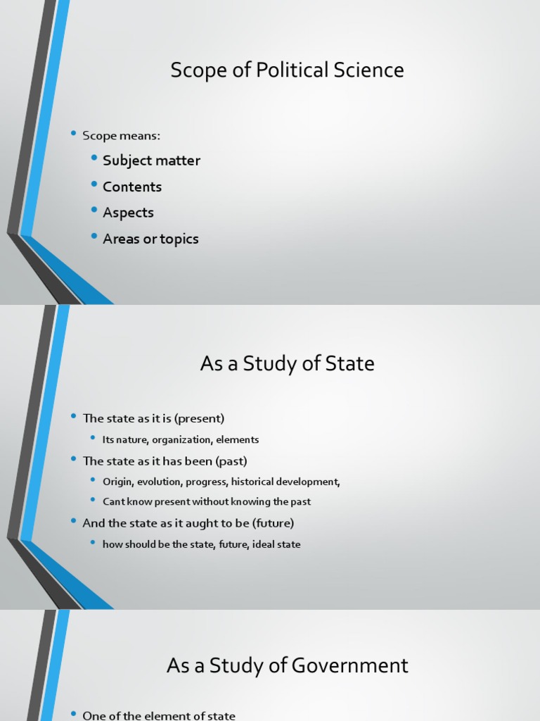 Scope of Political Science PDF